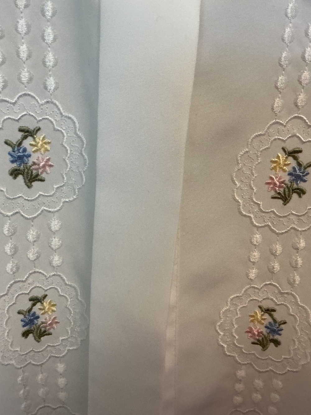VTG 80s Sears Tradition White Embroidered Blouse Lace Collar Cottagecore Sz 12 - Picture 3 of 9